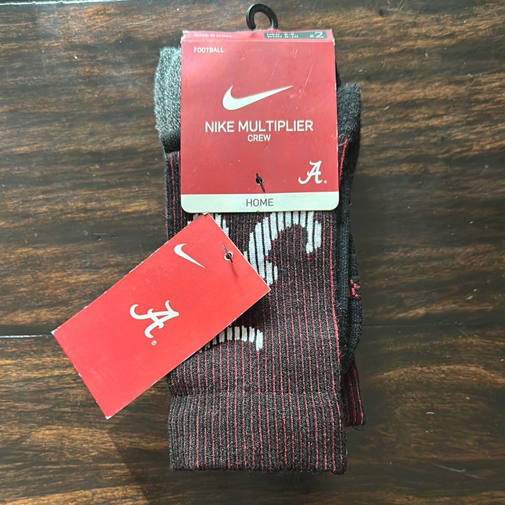 University of Alabama Nike Athletic Socks Black and Red Performance Crew